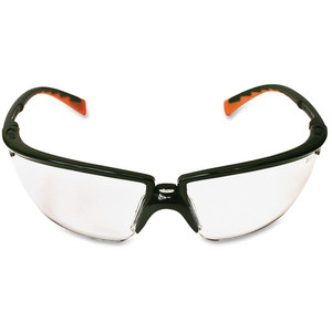 3M Privo Unisex Protective Eyewear - Standard - Ultraviolet Protection - Orange - Clear Lens - Black Frame