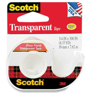 3M Tape With Dispenser, 3/4"x300", Clear (MMM157S) View Product Image