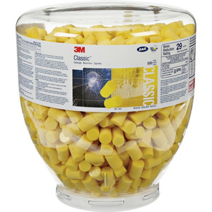E-A-R Classic Earplugs - Medium Size - Yellow - Polyurethane Foam - MMM3911001