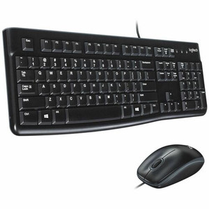 Logitech MK120 Desktop Corded Combo Set - USB Cable Keyboard - 104 Key - USB Cable Mouse - Optical - 1000 dpi