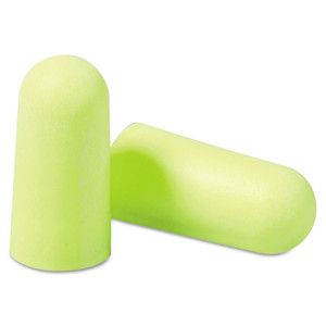3M E-A-Rsoft Yellow Neon Soft Foam Earplugs, Cordless, Regular Size, 200 Pairs/Box (MMM3121250) View Product Image