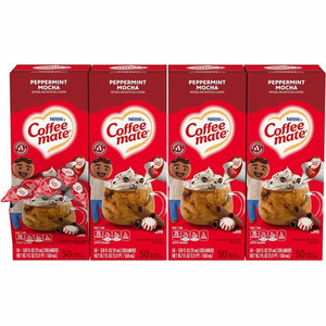 Coffee mate Peppermint Mocha Nondairy Liquid Creamer Singles - Peppermint Mocha Flavor - 0.38 fl oz (11 mL) - 200 Serving - 50/Box