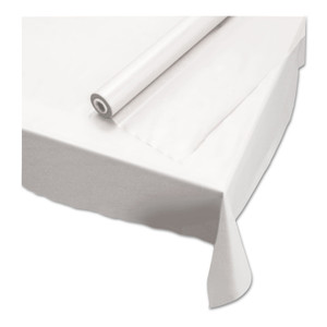 Hoffmaster Plastic Roll Tablecover, 40" x 100 ft, White