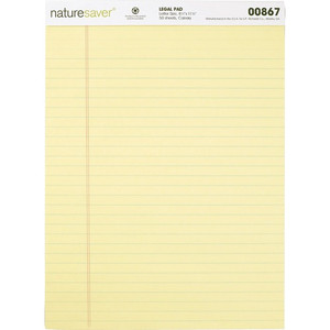 Nature Saver 100% Recycled Canary Legal Ruled Pads (NAT00867) View Product Image