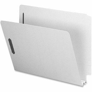 Nature Saver Letter Recycled End Tab File Folder - 8 1/2" x 11" - 2" Expansion - 25 pt. - Pressboard - Gray/Green