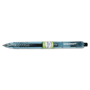 AbilityOne 7520016580393 SKILCRAFT Eco-Bottle Gel Pen, Retractable, Medium 0.7 mm, Black Ink, Translucent Black Barrel, Dozen (NSN6580393) View Product Image
