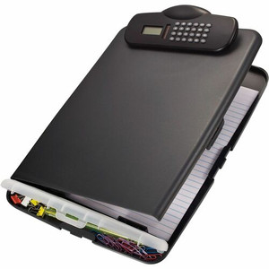 Officemate Slim Clipboard Storage Box with Calculator - 10" x 14 1/2" Sheet Size