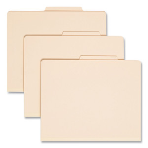 Smead Four-Section Top Tab Classification Folders, 2" Expansion, 1 Divider, 4 Fasteners, Letter Size, Manila, 10/Box