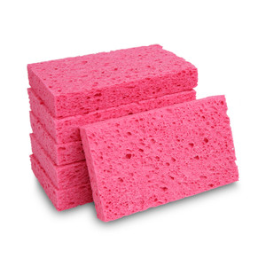 Boardwalk Small Cellulose Sponge, 3.6 x 6.5, 0.9" Thick, Pink, 2/Pack, 24 Packs/Carton (BWKCS1A) View Product Image