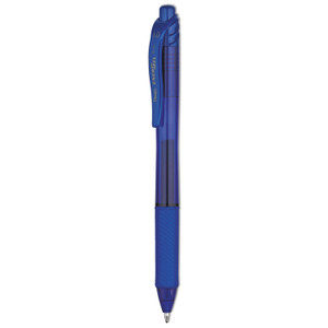 Pentel EnerGel-X Gel Pen, Retractable, Bold 1 mm, Blue Ink, Translucent Blue/Blue Barrel, Dozen