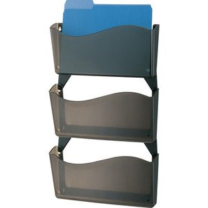 Officemate Unbreakable Wall Files - 26.50" Height x 13.25" Width x 3" Depth - Unbreakable - Smoke - Plastic