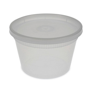 Pactiv Evergreen Newspring DELItainer Microwavable Container, 16 oz, 2 x 2 x 2, Clear, Plastic, 240/Carton (PCTYSD2516) View Product Image