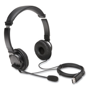 Kensington Hi-Fi Headphones with Microphone, 6 ft Cord, Black