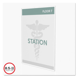 deflecto Superior Image Cubicle Sign Holder, 8.5 x 11 Insert, Clear