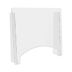 deflecto Counter Top Barrier with Pass Thru, 27" x 6" x 23.75", Acrylic, Clear, 2/Carton (DEFPBCTA2724P) View Product Image