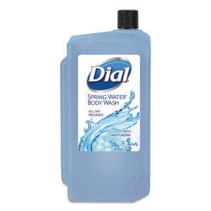 Dial Professional Body Wash Refill for 1 L Liquid Dispenser, Spring Water Scent, 1 L, 8/Carton