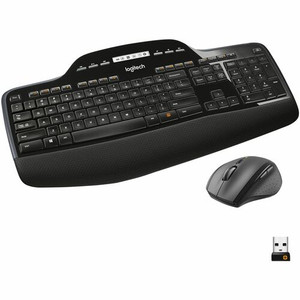 Logitech MK710 Wireless Desktop Combo - USB Wireless RF 2.40 GHz Keyboard - Black - USB Wireless RF Mouse - Optical - Scroll Wheel
