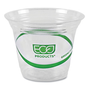 Eco-Products GreenStripe Renewable and Compostable Cold Cups, 9 oz, Plastic, Clear, 50/Pack, 20 Packs/Carton
