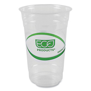 Eco-Products GreenStripe Renewable and Compostable Cold Cups, 20 oz, Plastic, Clear, 50/Pack, 20 Packs/Carton