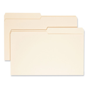 Smead Manila File Folders, 1/2-Cut Tabs: Assorted, Legal Size, 0.75" Expansion, Manila, 100/Box