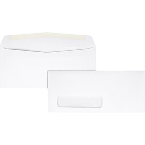 Quality Park No. 10 Single Window Envelopes - Single Window - #10 - 4 1/8" Width x 9 1/2" Length - 24 lb - Adhesive