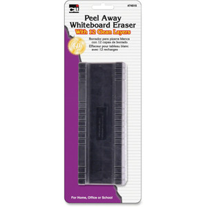 Charles Leonard, Inc White Board Eraser,Peel-Away,w/12 Disposable Pads,5",BK/WE (LEO74515) View Product Image