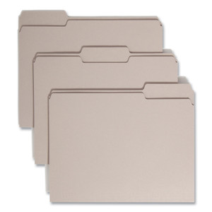 Smead Colored File Folders, 1/3-Cut Tabs: Assorted, Letter Size, 0.75" Expansion, Gray, 100/Box