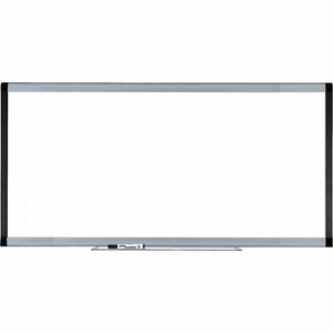 Lorell Signature Series Magnetic Dry-erase Markerboard - 96" (8 ft) Width x 48" (4 ft) Height - Coated Steel Surface - Silver, Ebony Frame - Magnetic