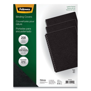 Fellowes Executive Leather-Like Presentation Cover, Black, 11.25 x 8.75, Unpunched, 200/Pack (FEL52149) View Product Image