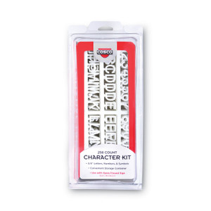 COSCO Character Kit, Letters, Numbers, Symbols, Helvetica, White, 0.75"h, 258 Pieces (COS098233) View Product Image