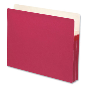 Smead Colored File Pockets, 1.75" Expansion, Letter Size, Red