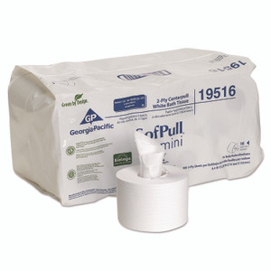 Georgia Pacific Professional SofPull Mini Centerpull Bath Tissue, Septic Safe, 2-Ply, White, 500 Sheets/Roll, 16 Rolls/Carton