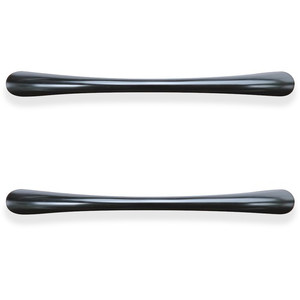 Lorell Chateau Series Laminate Drawer Transitional Pulls - Transitional - 4.50" Width x 0.37" Depth x 1" Height - Aluminum Alloy - Black