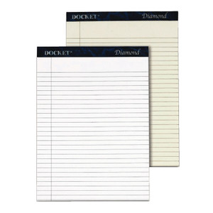 TOPS Docket Diamond Ruled Pads, Wide/Legal Rule, 50 White 8.5 x 11.75 Sheets, 2/Box