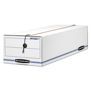 Bankers Box LIBERTY Check and Form Boxes, 9" x 24.25" x 7.5", White/Blue, 12/Carton