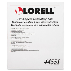 Lorell 12" Oscillating Desk Fan (LLR44551) View Product Image