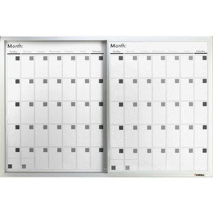 Lorell Magnetic Dry-Erase Calendar Board - 36" (3 ft) Width x 24" (2 ft) Height - Frost Surface - Rectangle - Magnetic - Stain Resistant