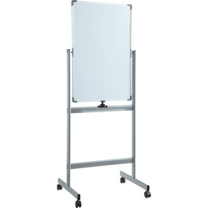 Lorell Double-sided Magnetic Whiteboard Easel - 24" (2 ft) Width x 36" (3 ft) Height - White Surface - Square - Vertical - Floor Standing