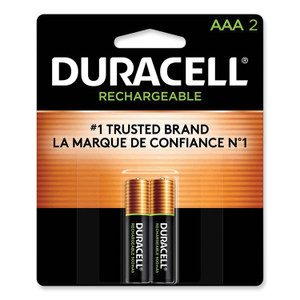 Duracell Rechargeable StayCharged NiMH Batteries, AAA, 2/Pack (DURNLAAA2BCD) View Product Image