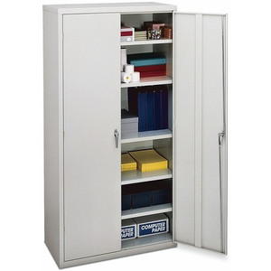 HON Brigade Storage Cabinet - 72" Height x 36" Width x 18.1" Depth - 6 Shelve(s) - 5 Adjustable Shelf(ves) - Material: Steel - Finish: Light Gray