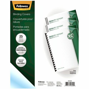 Fellowes Crystals Clear Oversize PVC Covers - 11.3" Height x 8.8" Width x 0" Depth - For 8 3/4" x 11 1/4" Sheet - Rectangular - Clear - Plastic, Polyvinyl Chloride (PVC)