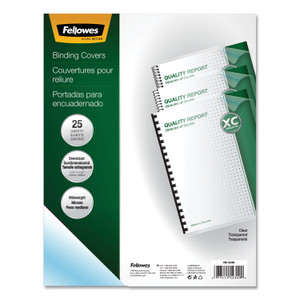 Fellowes Crystals Transparent Presentation Covers for Binding Systems, Clear, with Round Corners, 11.25 x 8.75, Unpunched, 25/Pack (FEL52309) View Product Image