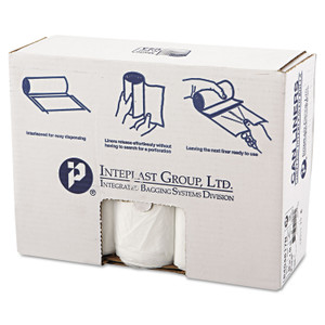 Inteplast Group High-Density Interleaved Commercial Can Liners, 45 gal, 17 mic, 40" x 48", Clear, 25 Bags/Roll, 10 Rolls/Carton (IBSS404817N) View Product Image