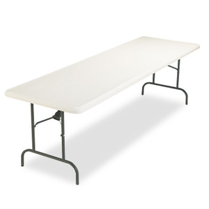 Iceberg IndestrucTable Industrial Folding Table, Rectangular, 96" x 30" x 29", Platinum