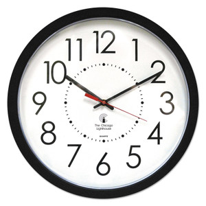 Chicago Lighthouse Electric Contemporary Clock, 14.5" Overall Diameter, Black Case, AC Powered (ILC67801103) View Product Image