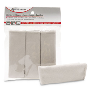 Innovera Microfiber Cleaning Cloths, 6 x 7, Unscented, Gray, 3/Pack (IVR51506) View Product Image