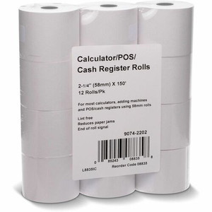 ICONEX 2-1/4"x150' Blended Bond Paper Roll - 2 1/4" x 150 ft - White