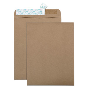 Quality Park Recycled Brown Kraft Redi-Strip Envelope, #10 1/2, Cheese Blade Flap, Redi-Strip Closure, 9 x 12, Brown Kraft, 100/Box