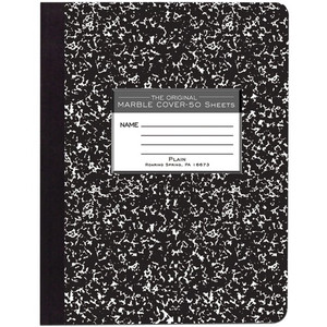 Roaring Spring Unruled Hard Cover Composition Book - 50 Sheets - 100 Pages - Plain - Sewn/Tapebound - 15 lb Basis Weight