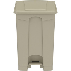 Safco Plastic Step-on Waste Receptacle - 12 gal Capacity - Foot Pedal, Lightweight, Easy to Clean - 23.8" Height x 15.8" Width x 16" Depth - Plastic - Tan